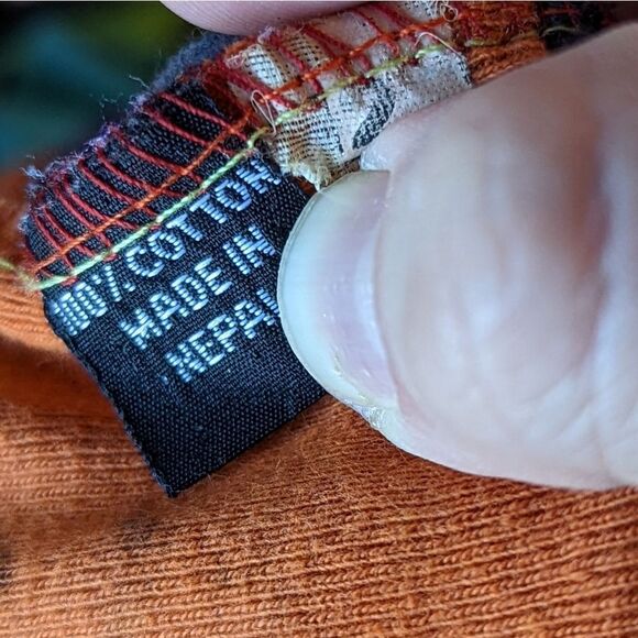 Blue Gecko - Patchwork Multicolor Hoodie - Made in Nepal - Size 12 - Picture 4 of 4